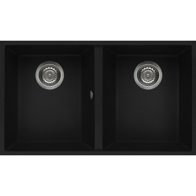 Каменная кухонная мойка ELLECI Q 350 under top NERO 40 Черный под столешницу