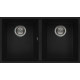 Каменная кухонная мойка ELLECI Q 350 under top NERO 40 Черный под столешницу