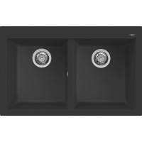 Кам'яна кухонна мийка ELLECI Q 350 under top NERO 40 Чорний під стільницю
