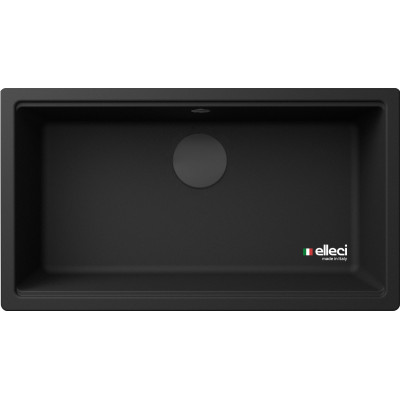 Каменная кухонная мойка ELLECI TIME 130 under top Nero 40 Черный, под столешницу