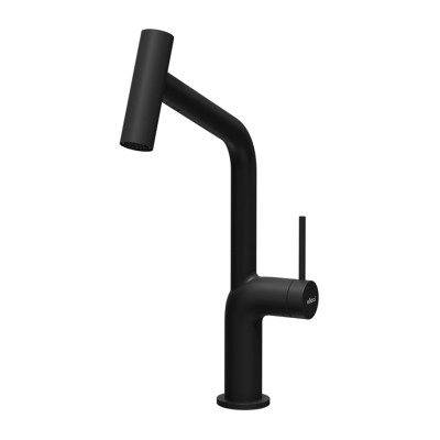 Кухонный каменный смеситель Elleci Loch black 86 Черный матовый