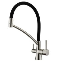 Кухонный смеситель Fabiano FKM 3110 Inox Black с подключением к фильтрованной воде Нержавеющая сталь (8231.403.0058)