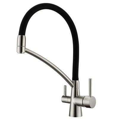 Кухонный смеситель Fabiano FKM 3110 Inox Black с подключением к фильтрованной воде Нержавеющая сталь (8231.403.0058)