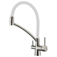 Кухонный смеситель Fabiano FKM 3110 Inox White с подключением к фильтрованной воде Нержавеющая сталь (8231.403.0059)