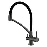 Кухонный смеситель Fabiano FKM 3110 Black Steel с подключением к фильтрованной воде Графит (8231.403.1049)