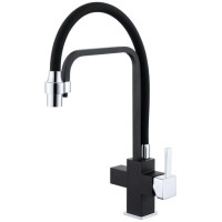 Кухонный смеситель Fabiano FKM 3111 Matt Back 02 с подключением к фильтрованной воде Черный матовый (8231.403.0854)