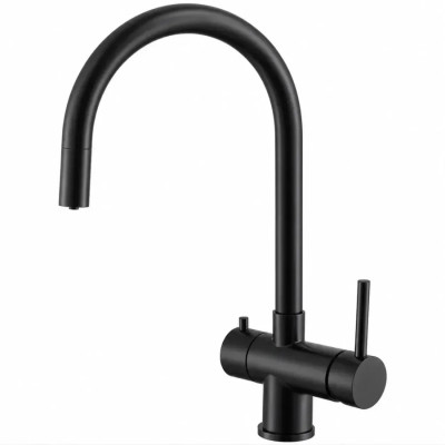 Кухонный смеситель Fabiano FKM 3118P SS Velvet Black с подключением к фильтрованной воде Черный (8231.401.1972)