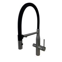 Кухонний змішувач Fabiano FKM 3125 SS Nano Graphite з підключенням до фільтрованої води Графіт (8231.401.1709)