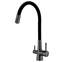 Кухонний змішувач Fabiano FKM 3126 SS Flex Nano Graphite з підключенням до фільтрованої води Графит (8231.401.1710)