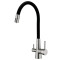 Кухонный смеситель Fabiano FKM 3126 SS Flex Inox с подключением к фильтрованной воде Нержавеющая сталь-Черный (8231.401.1711)
