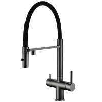 Кухонний змішувач Fabiano FKM 3130 Black Steel з підключенням до фільтрованої води Графіт (8231.403.1930)