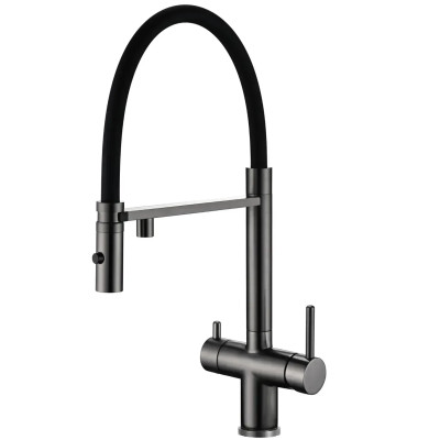 Кухонный смеситель Fabiano FKM 3130 Black Steel с подключением к фильтрованной воде Графит (8231.403.1930)