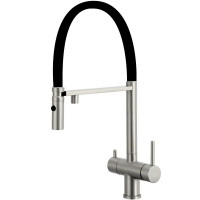 Кухонный смеситель Fabiano FKM 3130 Inox Black с подключением к фильтрованной воде Нержавеющая сталь-черный (8231.403.1931)