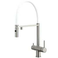 Кухонный смеситель Fabiano FKM 3130 Inox White с подключением к фильтрованной воде Нержавеющая сталь-белый (8231.403.1932)