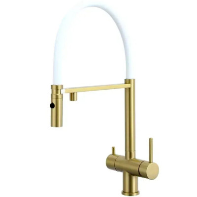 Кухонный смеситель Fabiano FKM 3130 Light Gold с подключением к фильтрованной воде Золото (8231.403.1933)