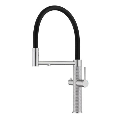 Кухонный смеситель Fabiano FKM 3131 Inox Black с подключением к фильтрованной воде Нержавеющая сталь (8231.403.1978)