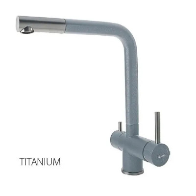 Кухонный смеситель Fabiano FKM 317 SS Titanium с подключением к фильтрованной воде Титановый (8231.401.0264)
