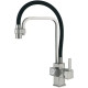 Кухонный смеситель Fabiano FKMS 3115 Inox с подключением к фильтрованной воде Нержавеющая сталь\черный (8231.403.0758)
