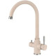 Кухонный смеситель Fabiano SKFC 90 ST Beige с подключением к фильтрованной воде Бежевый (8232.401.1133)