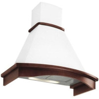 Пристенная кухонная вытяжка Falmec MIMOSA 60 GOFRA WALNUT (600) Белая с деревянной рамкой