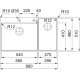 Кухонная мойка с нержавеющей стали Franke BWX 220-54-27, чаша слева (127.0538.259)