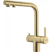 Кухонний змішувач Franke Atlas Neo Clear Water Pull Out з підключенням до фільтрованої води PVD золото (120.0758.157)