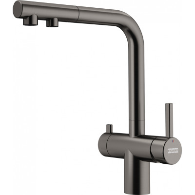Кухонный смеситель Franke Atlas Neo Clear Water Pull Out с подключением к фильтрованной воде PVD антрацит (120.0758.159)