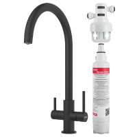Кухонний змішувач Franke Lina Clear Water з підключенням до фільтрованої води з фільтром Чорний матовий (160.0702.681)