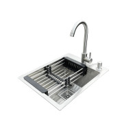 Комплект мийка та змішувач Romzha Arta Nova U-350 A дозатор і корзина (RO41235)