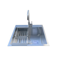 Комплект мийка та змішувач Romzha Arta U-490 B і корзина (RO47793)