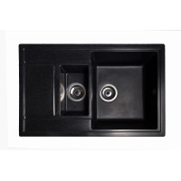 Кам'яна кухонна мийка Romzha Jorum 78D Antracit (901) Антрацит (RO43465)