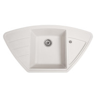 Каменная кухонная мойка Romzha Jorum 98B Biela (101) Белый (RO48470)