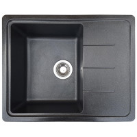 Кам'яна кухонна мийка Romzha Patrat 62 Antracit (902) Антрацит (RO44539)