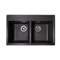 Кам'яна кухонна мийка Romzha Valuri 78-2D Grafit (201) Графіт (RO43544)