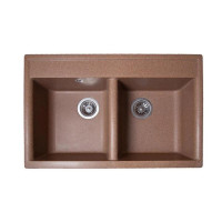 Кам'яна кухонна мийка Romzha Valuri 78-2D Teracota (701) Теракот (RO43721)