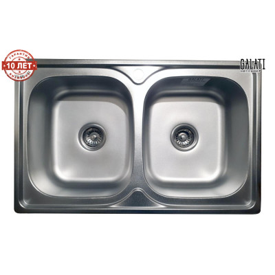 Кухонна мийка з нержавіючої сталі Romzha Fifika 2C Textura декор (RO44016)