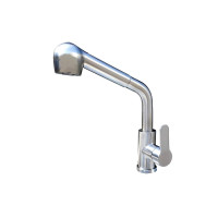 Кухонный смеситель Romzha Lusian D Нержавеющая сталь с выдвижным изливом (RO43472)