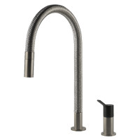 Кухонний змішувач Gessi Mesh 60001#599 Нержавіюча сталь/чорний Кухонний змішувач Gessi Mesh 60001#599 Нержавіюча сталь/чорний