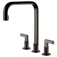 Кухонный смеситель Gessi Inciso 58701#706 Черный металл PVD, с двумя рычагами управления отдельно