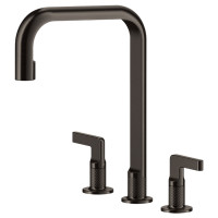 Кухонный смеситель Gessi Inciso 58701#707 Черный металл брашированный PVD, с двумя рычагами управления отдельно