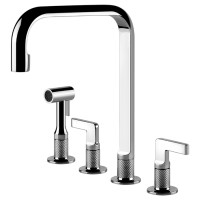 Кухонний змішувач Gessi Inciso 58703#031 Хром, з душем та з двома важелями управління окремо