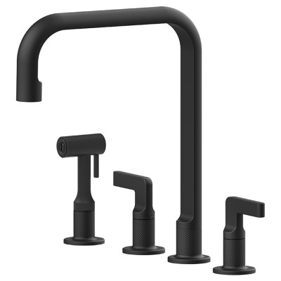 Кухонный смеситель Gessi Inciso 58703#299 Матовый черный, с душем и с двумя рычагами управления отдельно