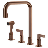 Кухонный смеситель Gessi Inciso 58703#708 Медь брашированная PVD, с душем и с двумя рычагами управления отдельно Кухонный смеситель Gessi Inciso 58703#708 Медь брашированная PVD, с душем и с двумя рычагами управления отдельно
