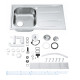 Кухонна мийка з нержавіючої сталі Grohe K400 45-S 86/50 1.0 REV (31566SD0) Нержавіюча сталь, матова