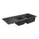 Кам'яна кухонна мийка Grohe Granite Black K400 80-C 116/50 1.5 REV (31643AP0) чорний граніт