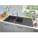 Кам'яна кухонна мийка Grohe Granite Black K400 80-C 116/50 1.5 REV (31643AP0) чорний граніт