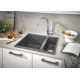 Каменная кухонная мойка Grohe Granite Grey K500 60-C 55.5/46 1.5 REV (31648AT0) Серый гранит