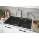 Кам'яна кухонна мийка Grohe Granite Black K500 90 - C 86/50 2.0 REV (31649AP0) чорний граніт