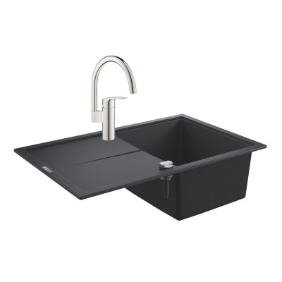 Комплект мийка і змішувач Grohe (31222AP0) Чорний граніт