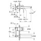Смеситель для раковины Grohe BauLoop на два отверстия, Хром (20289001) (С механизмом встраиваемого монтажа)